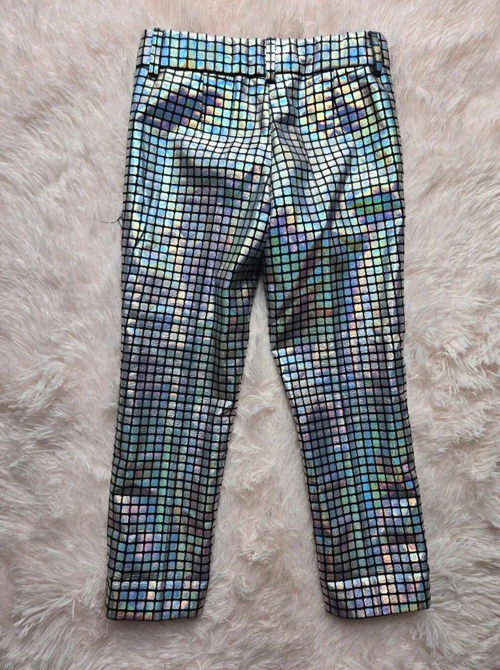 Boys OppoSuits Iridescent Holographic Checkered Blazer & Pants - Silver Multi